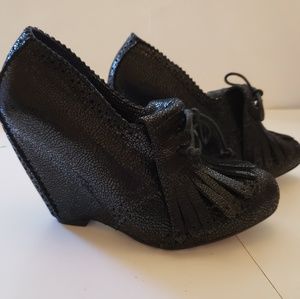 Sold..Irregular Choice I'm the Future Black Wedges